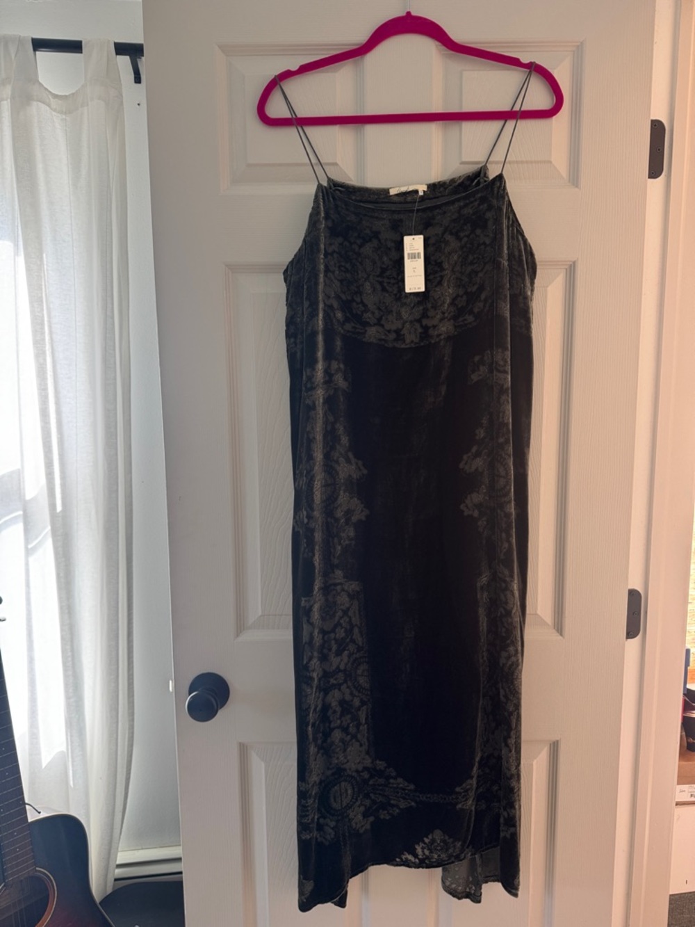 Velvet Slip Dress in Deep Forest Green NWT